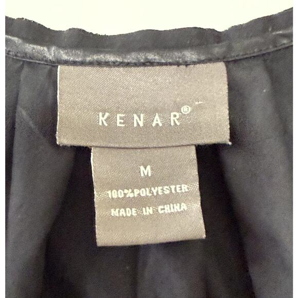 Kenar Women Black Festive "Floral" (circle fringe) Sleeveless Top Size M - Picture 4 of 10